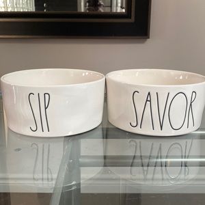 Rae Dunn - Sip and Savor Pet Dog Dishes